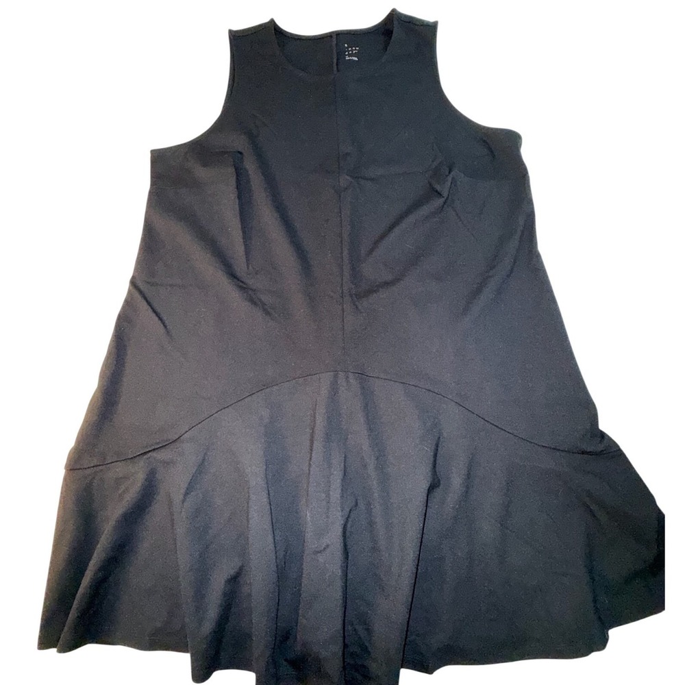 A New Day Women's 2X Black Sleeveless Drop Waist Ponte Knit Dress NWT